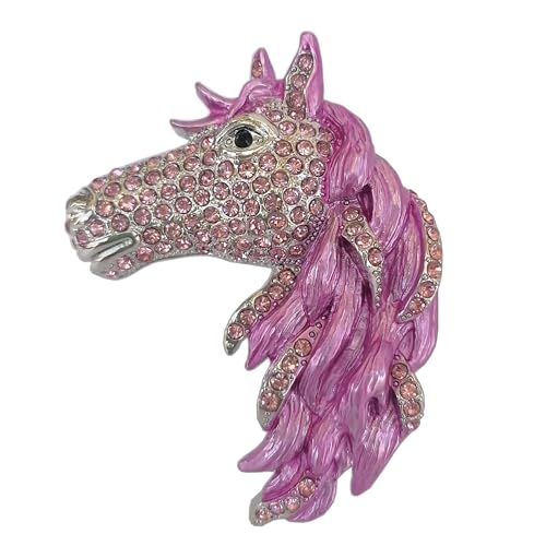 Image of Art Style 2.76 inch Horse Brooch Pin Pendant Rhinestone Crystal BZ6535