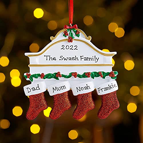 image for DIY Personalised Family Christmas Tree Stocking Ornament Mantel Family