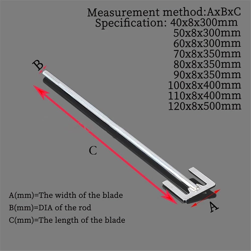 Asta di agitazione dell'agitatore, Asta di agitazione Aerea in Acciaio Inossidabile 304, Tipo E, Paletta for becher di Diverse Dimensioni(50x8x300mm)
