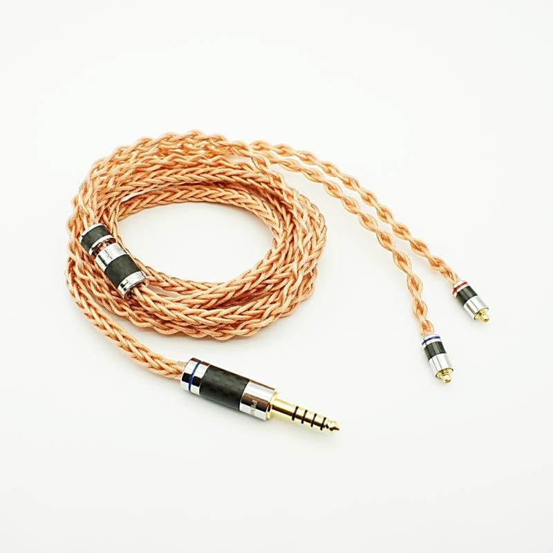 PENON OCC849 8 Strands 49 Cores 6N Single Crystal Copper OCC Wires HiFi Audiophile Wired Earphone Replacement IEM Upgrade Cable (MMCX, 4.4mm Balanced)