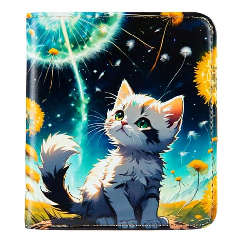 Womens Walle Rfid Blocking Small Compact Bifold Pocket Wallet Women travel mini wallet Ladies Purse with ID Window (Cats)