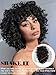 WIGNEE Short Curly Wig with Bangs for Black Woman Fluffy Loose Curly Afro Wig Natural Luster Short Wigs for African American Women Daily Party Use(Black)