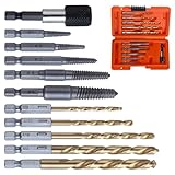 11本セット 逆タップ なめたネジはずし ネジ外しビット エキストラクター ネジ抽出器セット 左回転ドリルビット なめたネジ外し工具 マルチサイズ ネジ抜き取り工具 収納ケース付き