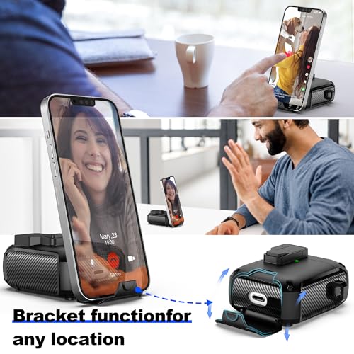 Image of RFUNGUANGO AirPods 2 Case with Lock Magnetic Lid Phone Stand, Black