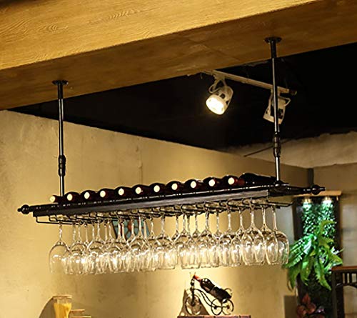 Support de gobelet suspendu en fer avec hauteur réglable pour aménagement de bar créatif