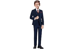 Boys' Formal Slim Fit Suit Set with Adjustable Waist
