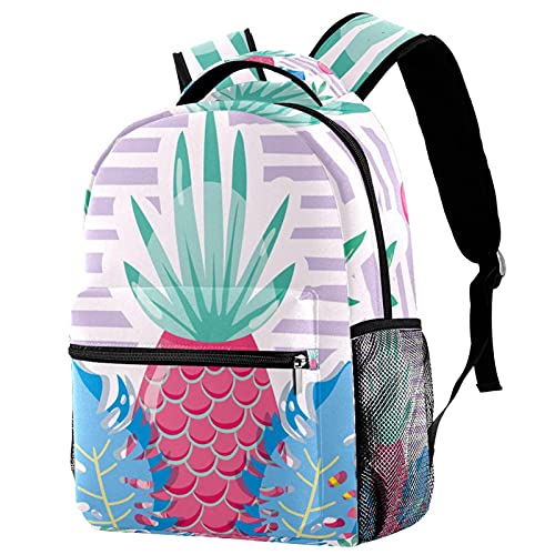 Sac à dos campus pastel à motifs fruits pour voyage scolaire et cours