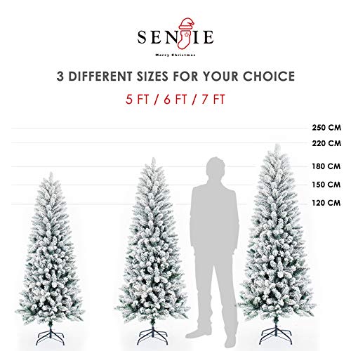 Artificial-Christmas-TreesClassic-Pencil-Tree-with-White-Snow-FlockedUnlit-6FT Artificial Christmas TreesClassic Pencil Tree with White Snow FlockedUnlit 6FT