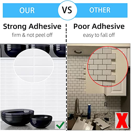 Backsplash Tile For Kitchen Peel And Stick, New Upgrade Self Adhesive 12" X 12" Large Premium Peel And Stick Backsplash For Kitchen, Stick On Tiles For Backsplash Kitchen, White (10-Sheet) #TOP6