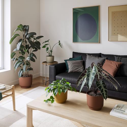 Artevasi Blumentopf Miami 16cm Mokka Braun – Moderner Übertopf aus recyceltem Kunststoff mit Matter Oberfläche – dekorativer Pflanztopf