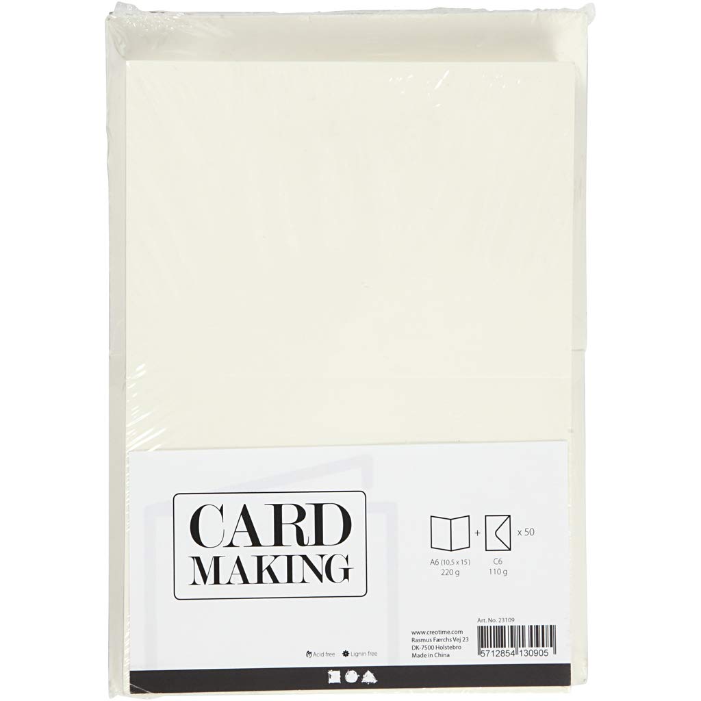 Cards and Envelope Sets, card size 10,5x15 cm, envelope size 11,5x16,5 cm, off-white, 50sets - Image 2