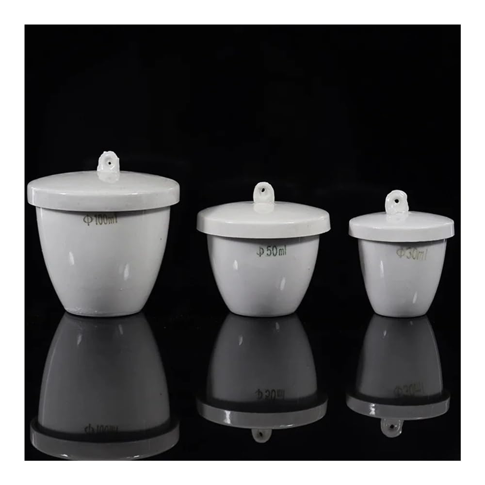 Crogiolo in porcellana da 5 ml a 300 ml, 1 pezzo, crogiolo in ceramica con coperchio for esperimenti di laboratorio scolastico(200ml)