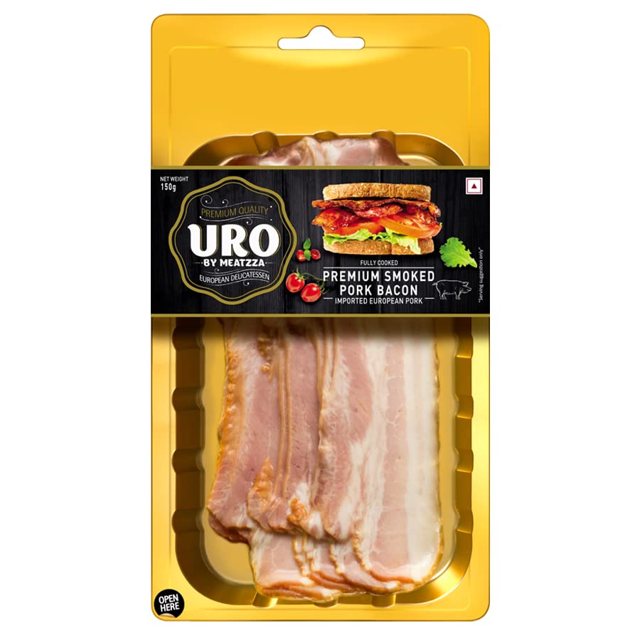 URO Premium Smoked Pork Bacon, 150g