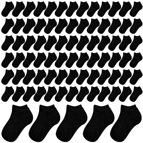 Jexine 200 Pairs Toddler Kids Low Cut Ankle Socks Half Cushion Low Rise Breathable Baby Socks for 2-4 Boys Girls