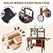 ROBOTIME Mud Kitchen for Kids With Wheels, Wooden Playset With Accessories, Outdoor Play Kitchen, Fun Backyard Pretend Toy for Boys Girls Ages 3+