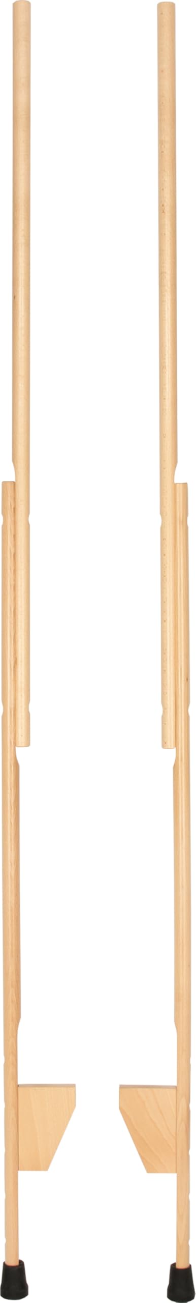 goki 63872 - Stelzen aus Holz für Kinder – verstellbare Tritthöhe, belastbar bis 70kg, rutschfest, Max. Höhe 177cm – Fördert Balance, Koordination, Gleichgewicht, MADE IN GERMANY, 2er Set, ab 5 Jahre