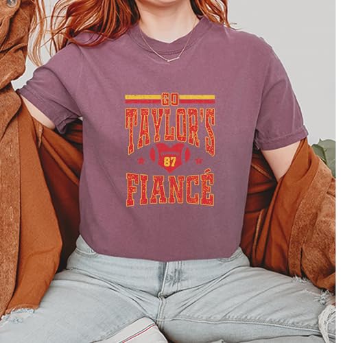 Go Taylor's Fiancé Engagement Game Day Unisex T-Shirt, Vintage Soft, Garment Dyed, Relaxed Fit4