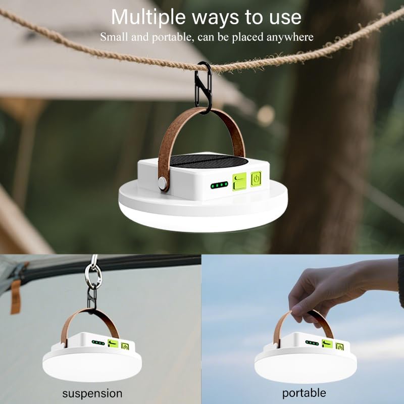 Solar Camping Lights 100 LEDs 4500 Lumens 45W 7200mAh Portable Gear Power Outage Emergency for Home , USB Outdoor Rechargeable Hanging Lantern Canopy Tent Light