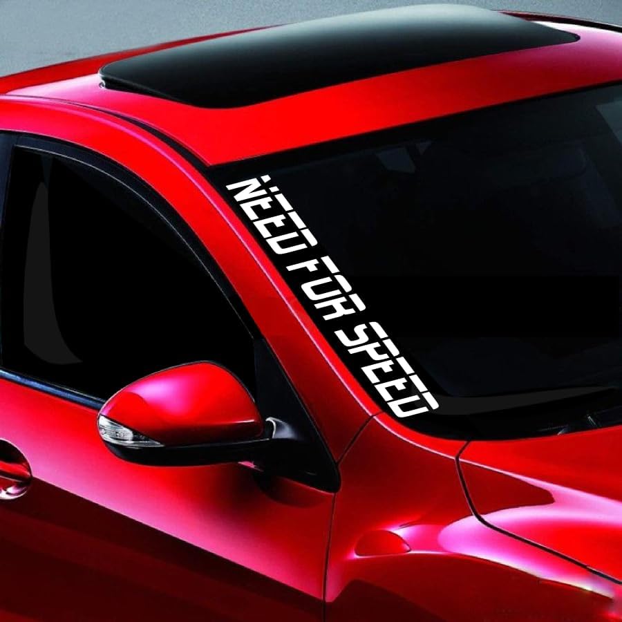 Noizy Graphics 20" Need for Speed Side Windshield Banner Car Sticker Truck Vinyl Decal JDM KDM American Muscle Racing Color: RED