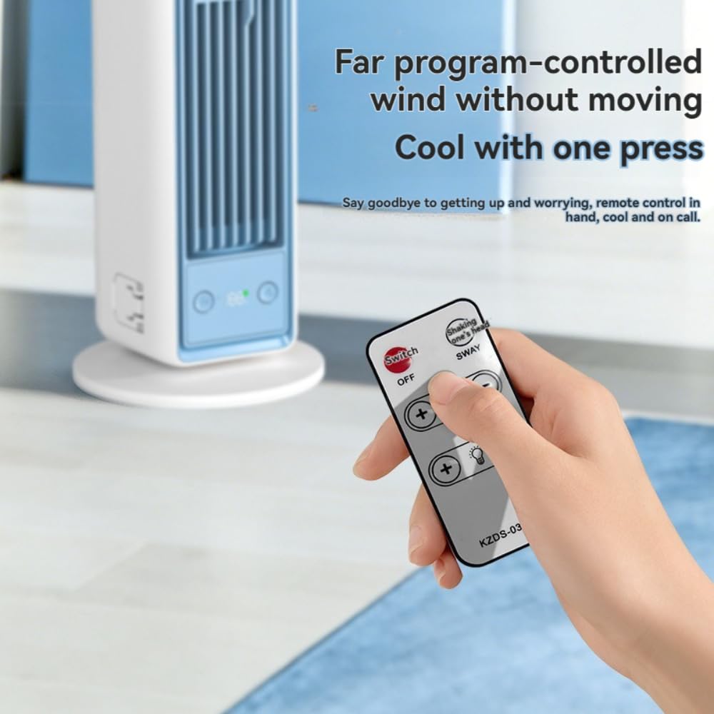 Torretta Ventilatore Senza Pale USB 3600mAh Silenzioso Con Telecomando for | Bianco, 79x82.5mm, Senza Base, Gancio a Parete, Piedini di Supporto, Luce Soffusa, 655g, Non Specificato