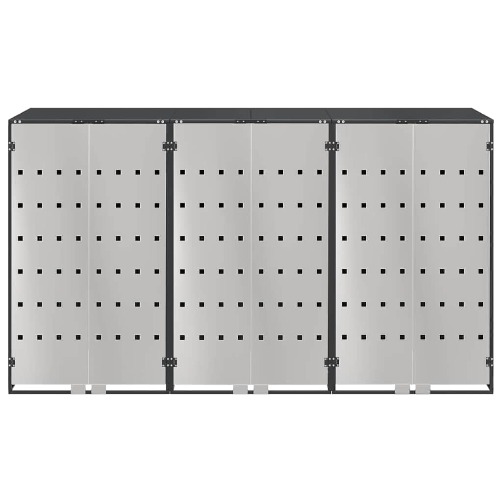 Almacenamiento de Cubos Wheelie para 3 Cubos Antracita Acero,Casa y jardín,Productos del hogar,Accesorios para contenedores de residuos,Soportes para contenedores de residuos,68kg-3394779