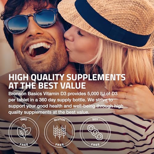 Image of Bronson Vitamin D3 5000iu (125mcg) Non-GMO Gluten-Free Soy-Free 360 Tablets