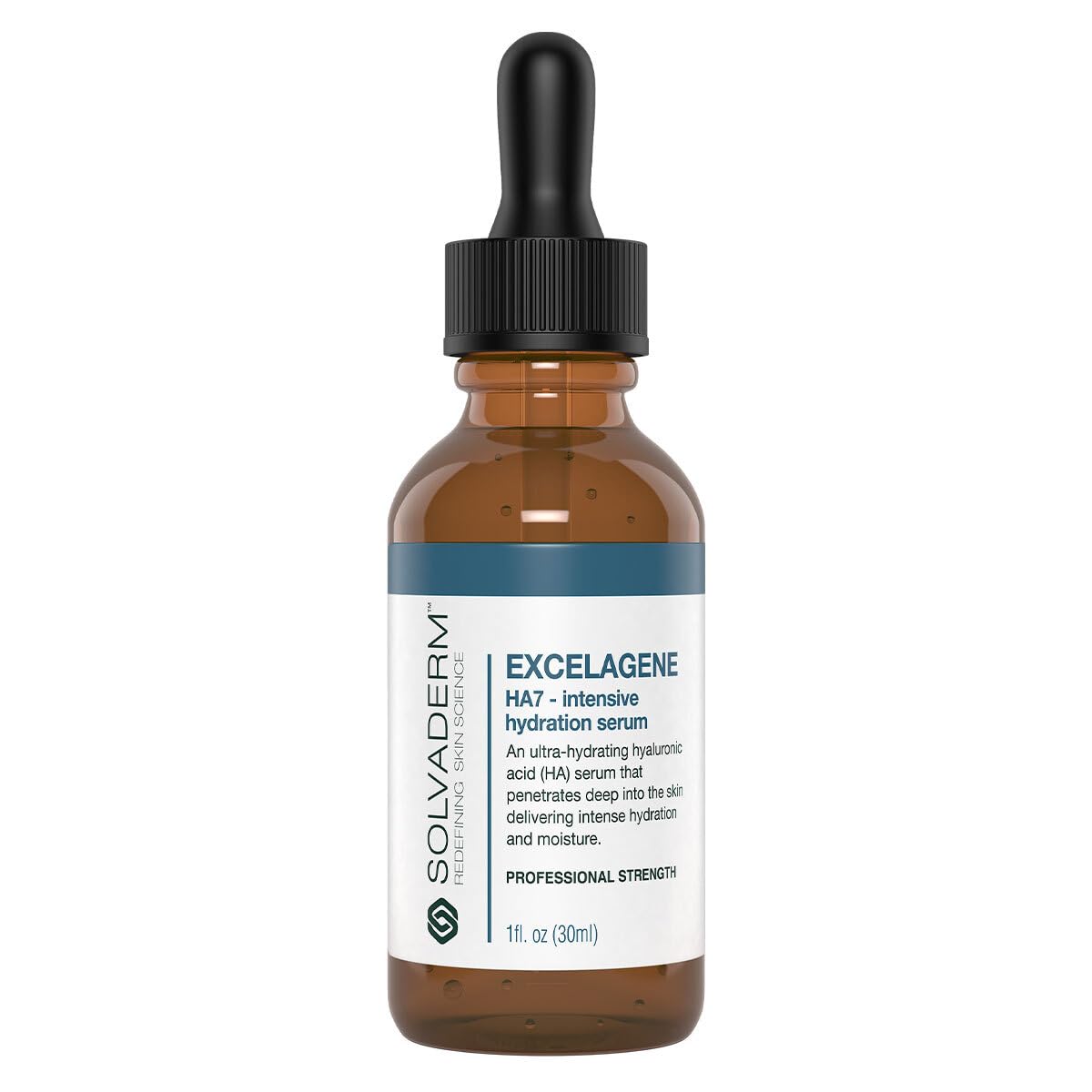 Solvaderm Excelagene Hyaluronic Acid Serum – Dual-Molecule Hydration Boost – Plumps, Firms & Smooths Fine Lines – Lightweight, Fast-Absorbing