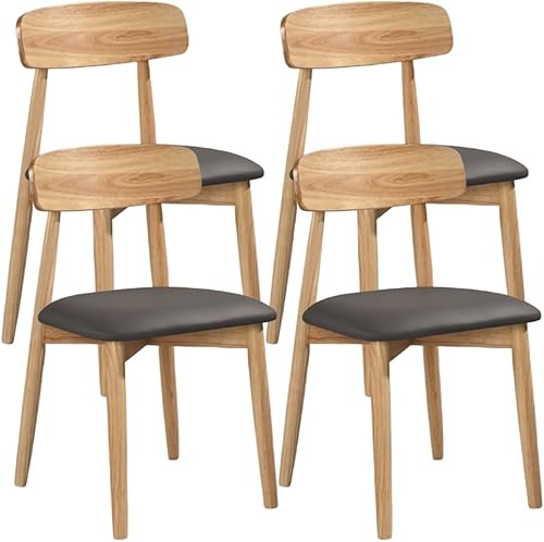Miniatura 30 de YVYKFZD Sillas de comedor de madera maciza, juego de sillas de comedor sin brazos, sillas de cocina tapizadas de cuero, cómoda silla auxiliar con