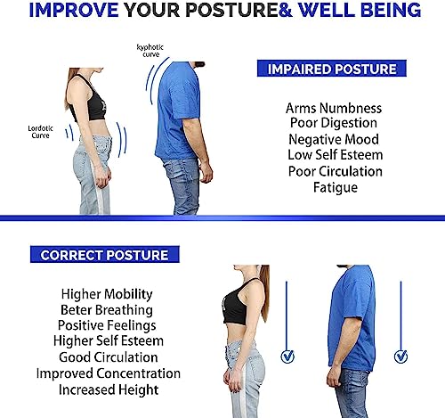 Hauyate Posture Pro Fix, Back Posture Corrector, Neck And Shoulder Corrector, Adjustable Upper Posture Support Breathable Shoulder Back Straightener For Kids And Aldults (Black+White) #TOP2
