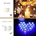 Litake 24 Pack Blue Light Candles, Romantic Blue LED Candles Flameless White Shell Candles with Blue Flickering Light BlueTealight Votive Candles for Birthday Party Christmas Valentine Halloween Decor