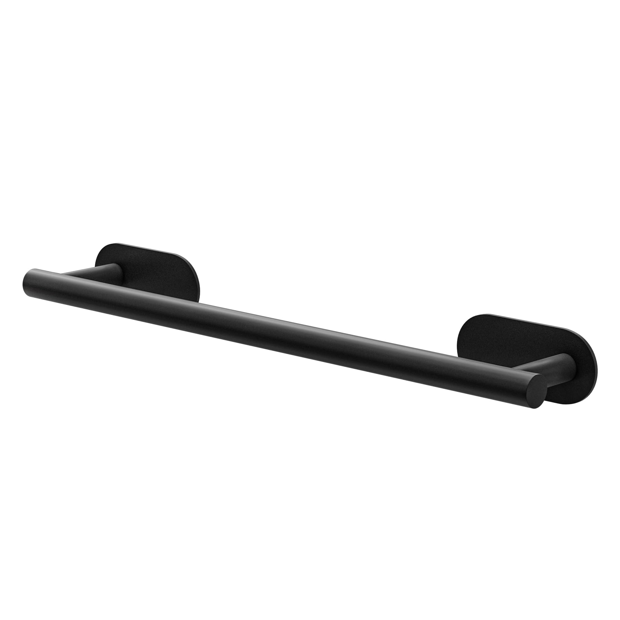 Amig Black - Self-Adhesive Bathroom Towel Rail Mod. Ea-1 - Wall-Mounted Towel Holder Screwless Adhesive - 400 X Ø19 X 70 X 45 Mm - Stainless Steel - Matt