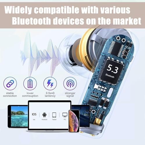 Image of Wireless Earbuds Bluetooth 5.0 Headphones Noise Cancelling Air Buds Pods 3D Stereo Ear pods in-Ear Ear Buds with Deep Bass Earphones Sport Headsets for Android /Samsung /Apple iPhone