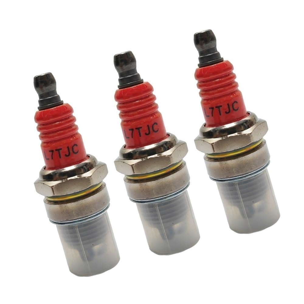 Lot de 3 Bougies d'allumage tripolaire L7TJC compatibles avec Les tronçonneuses et Les débroussailleuses - Accessoires for Outils de Jardin motorisés