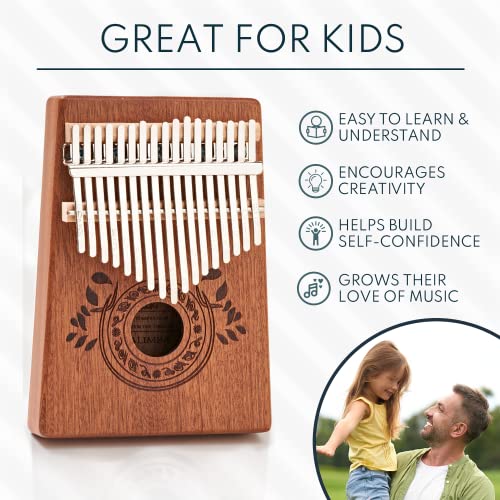 image for UNOKKI Kalimba Thumb Piano - Kalimba 17 Key Musical Instruments w/ Kal
