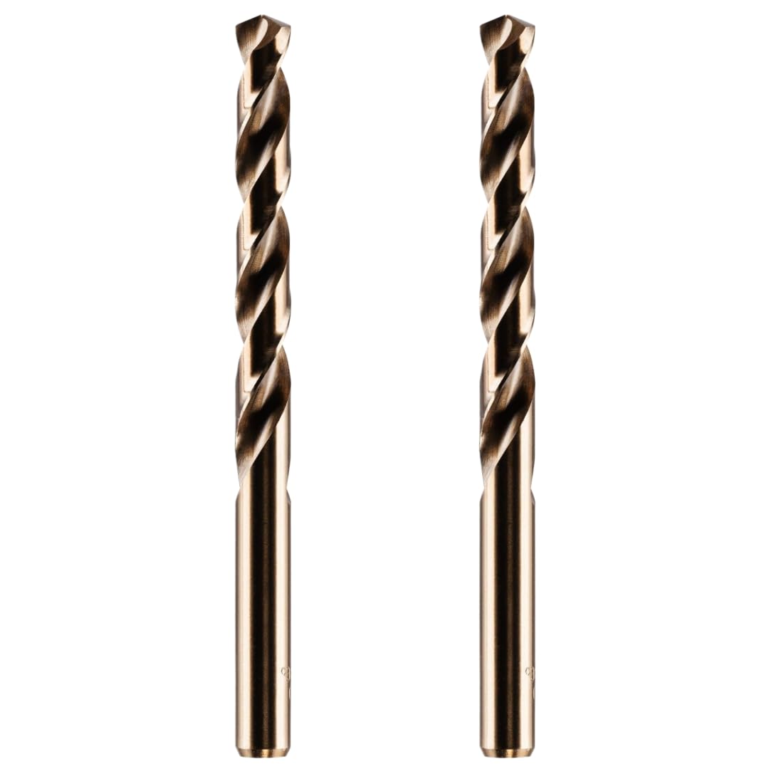 Rennie Tools - Pack Of 2 x 8mm HSS Gold Cobalt Jobber Drill Bits For Drilling Stainless Steel And Hard Steels/Metals โ image 1