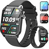 スマートウォッチ【2025 ハイエンドデザイン】 スマート ウォッチ iPhone対応 アンドロイド対応 Bluetooth5.4 通話機能付き 1.83インチHD大画面 腕時計 120種類運動モード 着信/メッセージ通知 音楽再生 スポーツウォッチ 天気予報 レディース メンズ IP67防水 長持ちバッテリー 薄型 軽量 ギフト（ブラック）