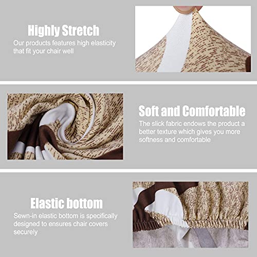 Image of SearchI Bar Stool Covers Set of 2, Stretch Washable Barstool Seat Covers, Counter Height Chair Covers for Kitchen Dining Room Cafe (Beige)