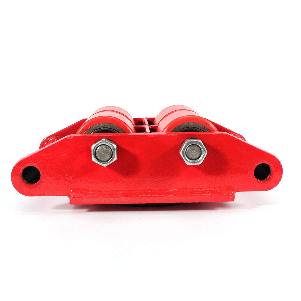 6T 360° Industrieroller Panzerrollen Rot, Transportfahrwerk Transportrollen Schwerlastrollen Stahl, Transportrolle Maschinerie Maschinentransport (Farbe : 4pcs-Rot)