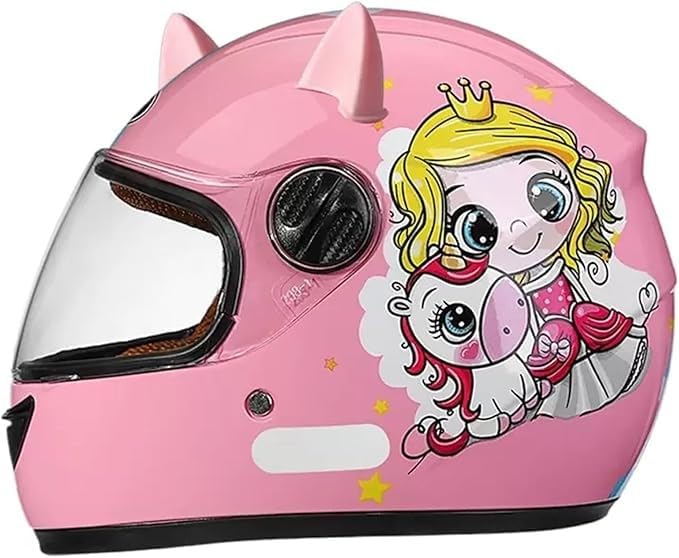 Product image of Integraler Motorradhelm für Kinder, ECE-zugelassener Rollerhelm mit Sonnenblende und abnehmbarem Schal, Rollerhelm für Jungen und Mädchen im Alter von 3 bis 12 Jahren B,48-55CM