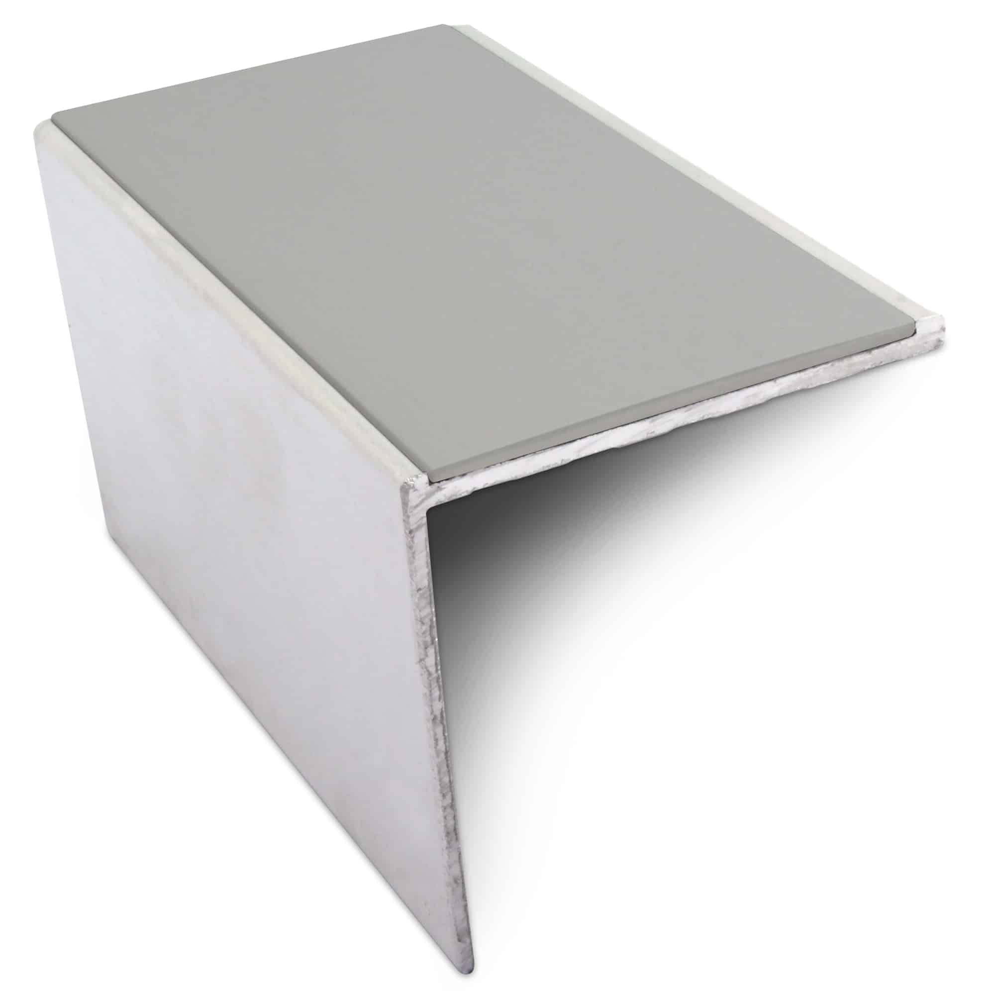 Cayrus Dolphin Grey Nsl19 56 X 55Mm Dda Compliant Aluminium Non Slip Stair Nosing Edge Trim With Pvc Insert - 1.0M