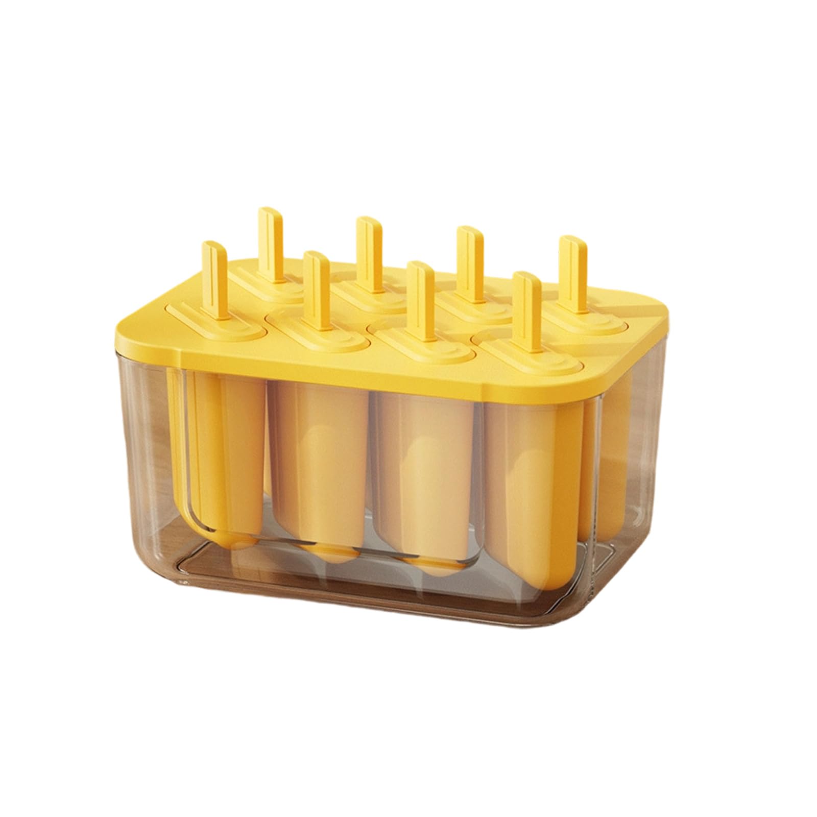 Oxxggkao Practical Multi Cavity Ice Lolly Tray Large Capacity 8 Compartment Popsicles Maker with Leakproof Lid Popsicles Molds