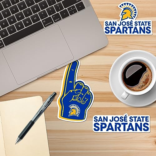 Image of San Jose State University 8ct Vinyl Large Deluxe Stickers Variety Pack - Laptop, Water Bottle, Scrapbooking, Tablet, Skateboard, Indoor /Outdoor - Set of 8