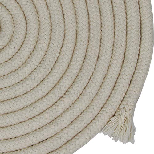 Jukway 10mm Corde en Coton Naturel, 5m/16ft Ronde Cordon en Coton avec Noyau, Corde Tressée Épaisse Polyvalente pour Coudre Emballage Groupée Artisanat DIY Décoration - Blanc Brut (5M) Cover