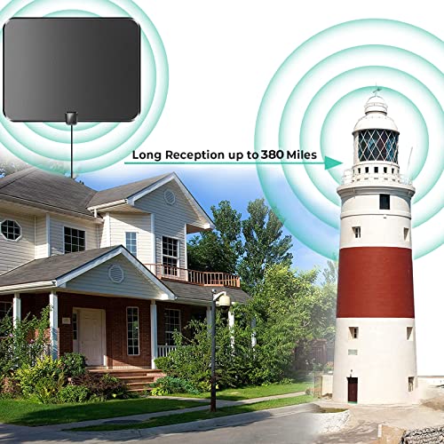 2023 Upgraded Tv Antenna - Digital Antenna For Tv Support 4K 1080P Antenna Tv Digital Hd Indoor 400+ Miles Long Range Tv Antenna For Smart Tv And All Older Tv's -Signal Booster -18Ft Hdtv Coax Cable #TOP2