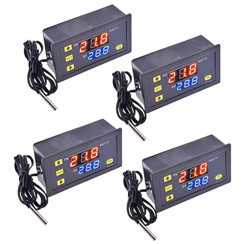 4pcs W3230 12V Digital Temperature Controller with NTC Temperature Probe LED Heating Cooling Instrument Regulator Control Range 