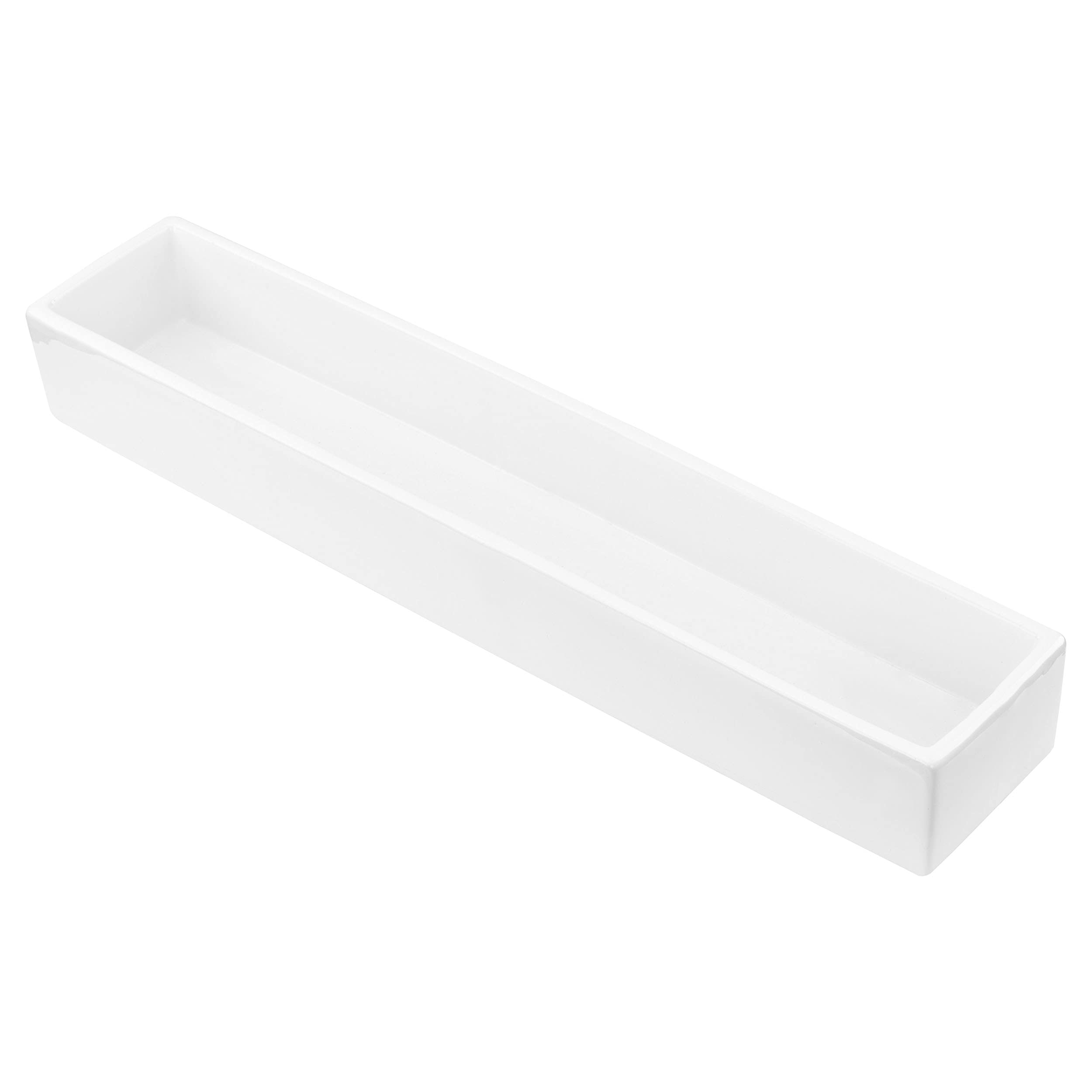 botle 50 cm, vaso per fiori in ceramica, ciotola per piante, bianco, rettangolare, cactus, piante grasse, bonsai, cachepot smaltato