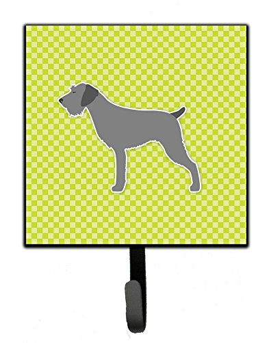 German Wirehaired Pointer Checkerboard Green Leash or Key Holder