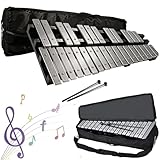 30 Noten Faltbares Glockenspiel Xylophon,Musikinstrument Holz Aluminum, Percussion Geeignetmit 2 Schlägeln & Tragetasche für Percussion Instrument Einsteiger und Musikschulen & Kirche