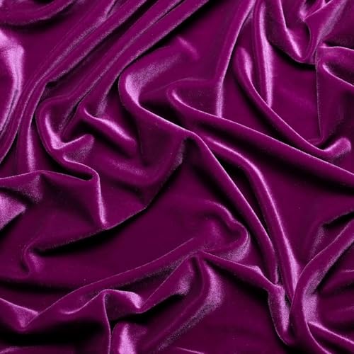 Image of Amazon Brand - Umi 3 Mtr Multi Purpose Velvet Fabric Cloth for Decoration, Trousseau Packing, Party Hall, Bouquet, Gift Packing, Decor, Pooja Room (3 Mtr, Purple), Solid