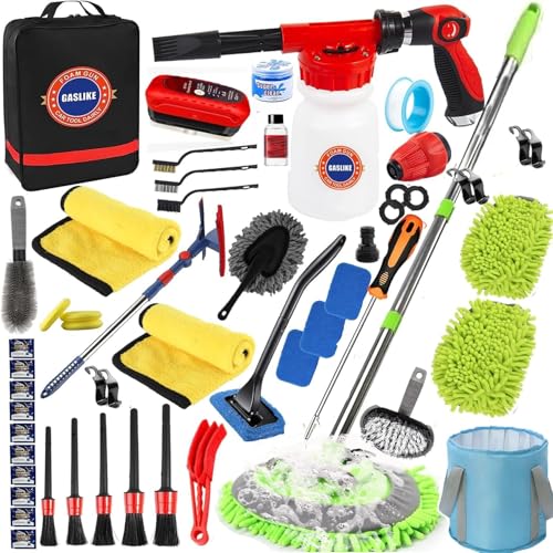 56Pcs Car Wash Cleaning Kit with Foam Gun, Car Wash
